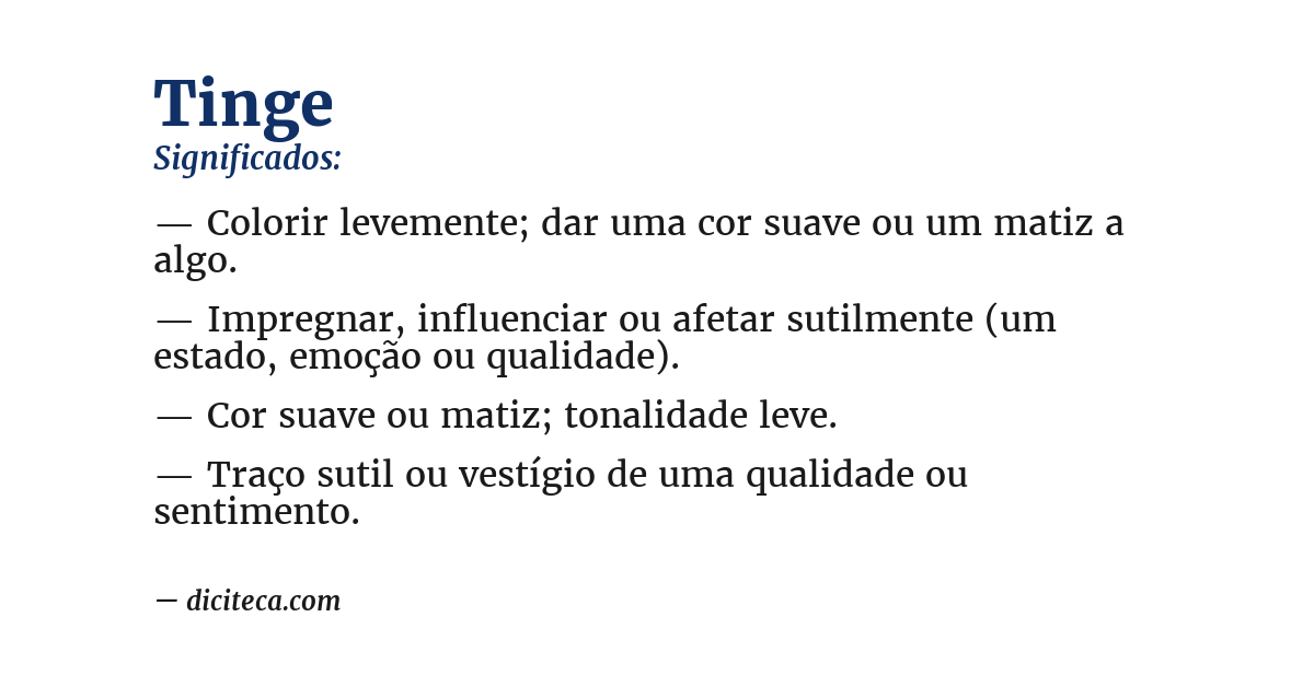 Significado de tinge