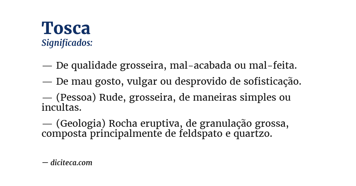Significado de tosca