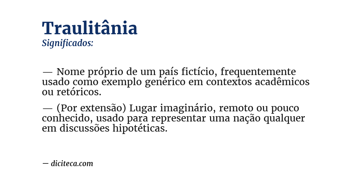 Significado de traulitânia