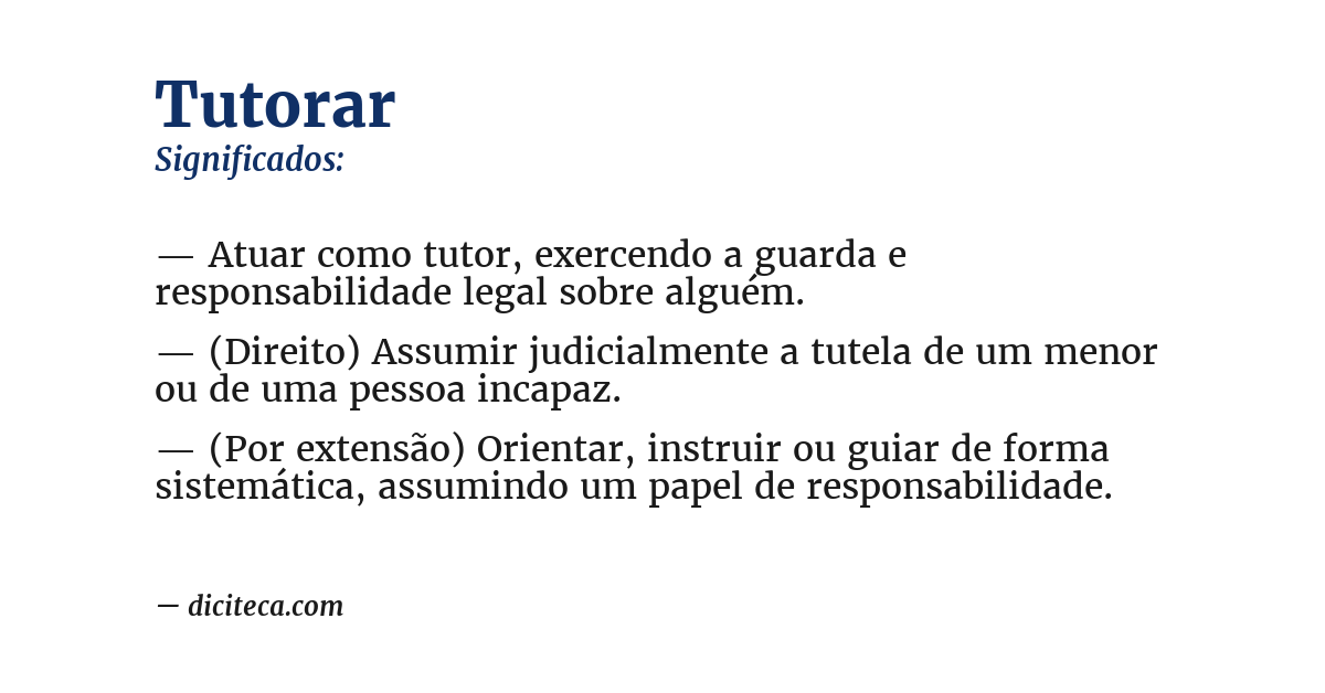 Significado de tutorar