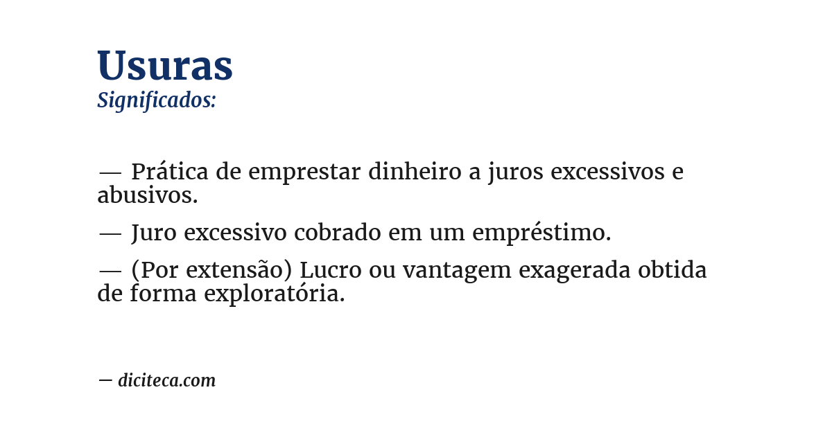 Significado de usuras