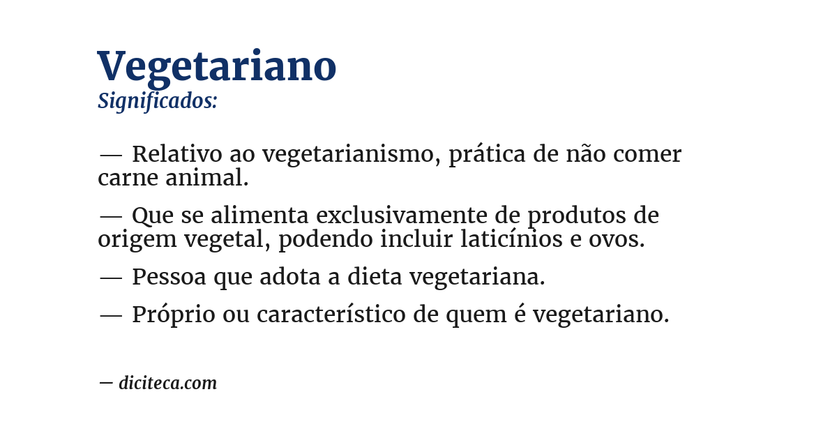 Significado de vegetariano