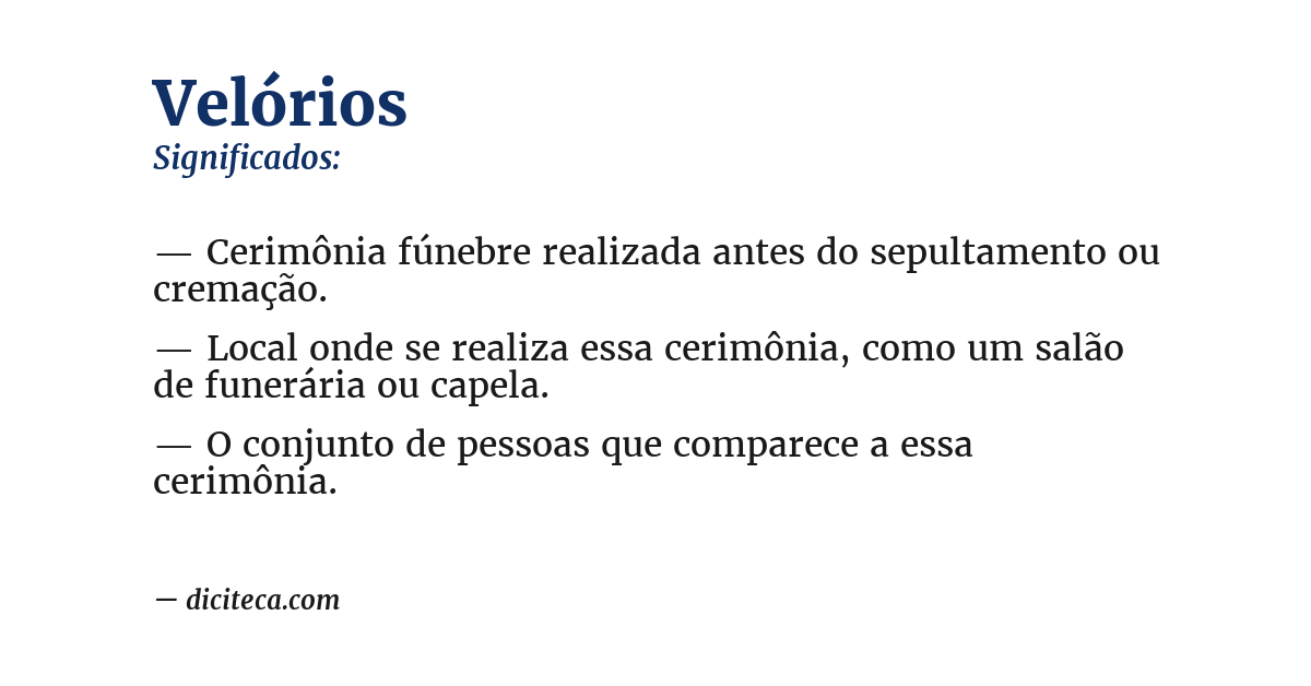 Significado de velórios