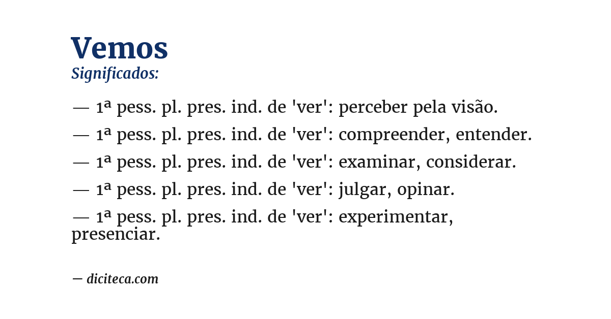 Significado de vemos