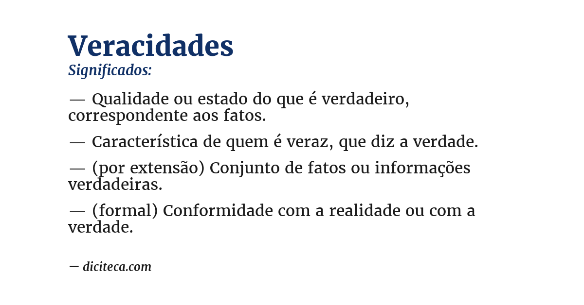 Significado de veracidades