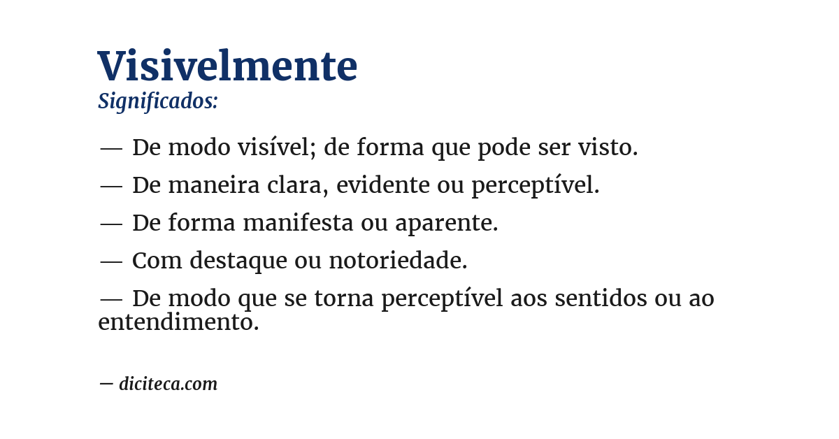 Significado de visivelmente