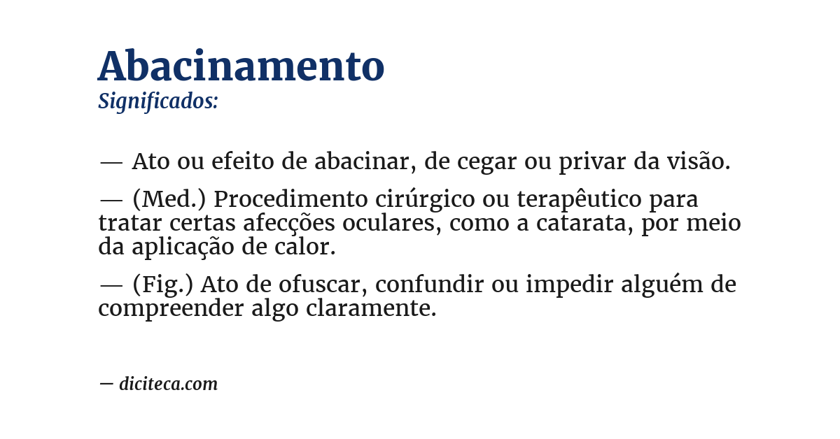 Significado de abacinamento