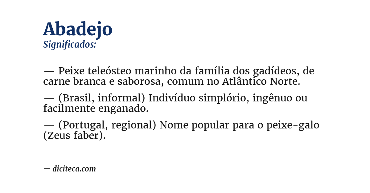Significado de abadejo