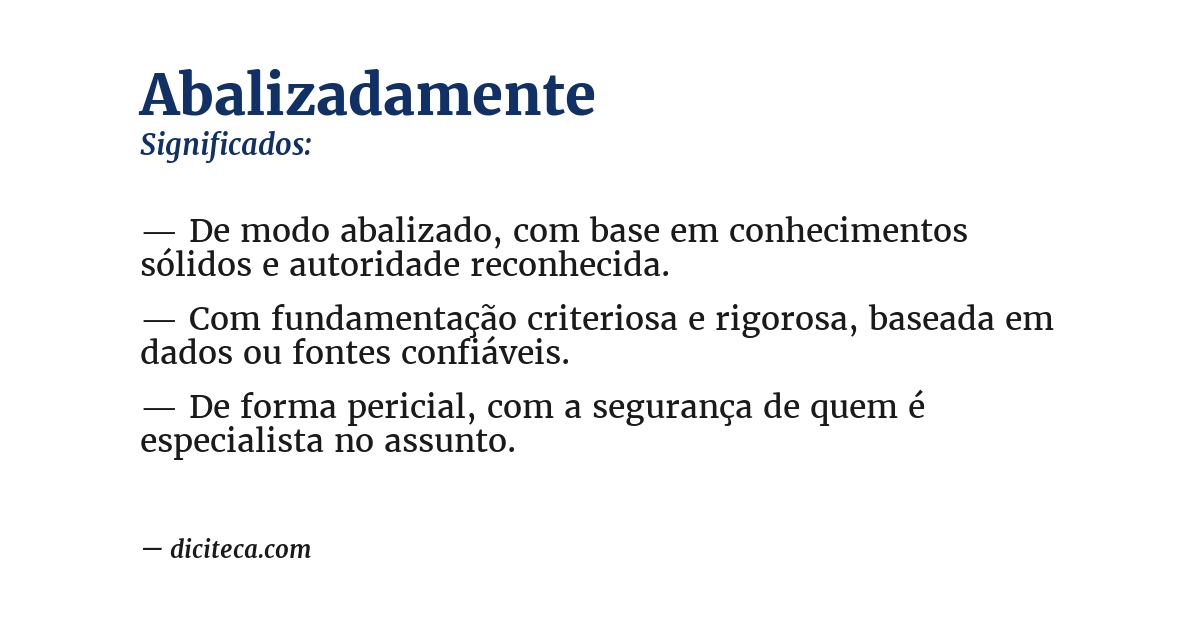Significado de abalizadamente