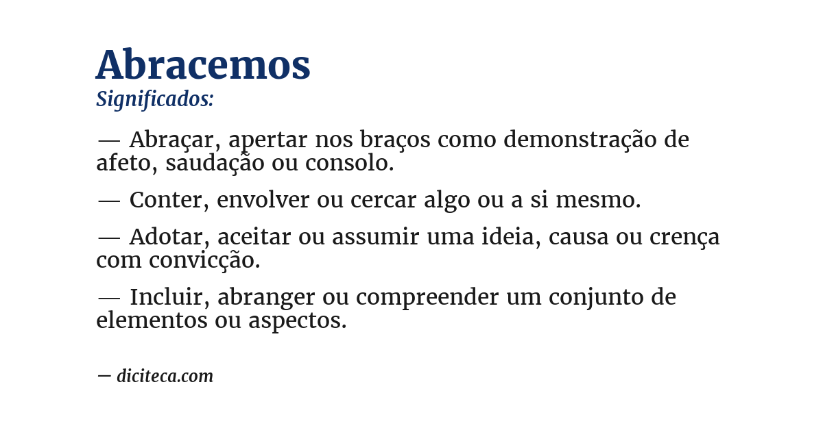 Significado de abracemos
