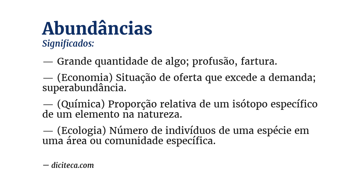 Significado de abundâncias