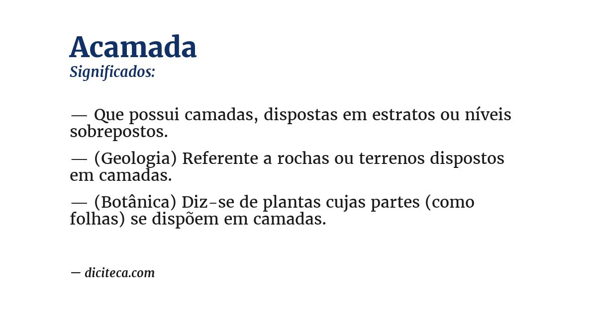 Significado de acamada