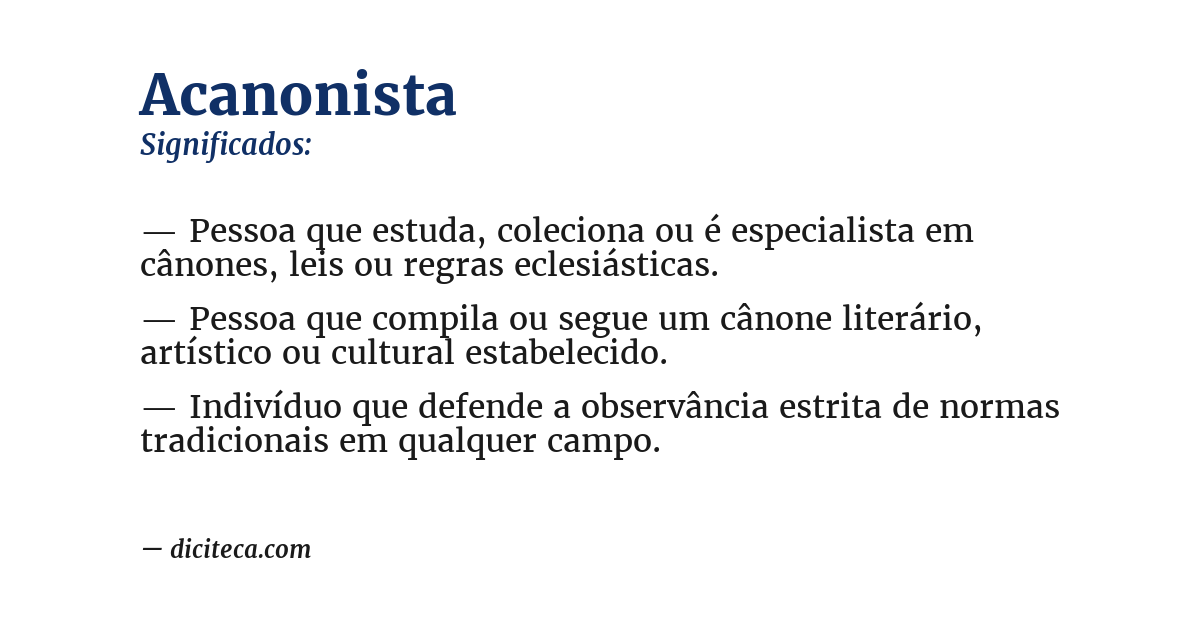 Significado de acanonista