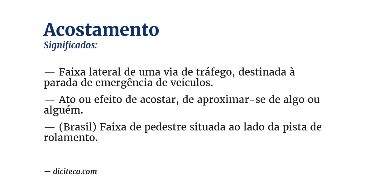 Significado de acostamento