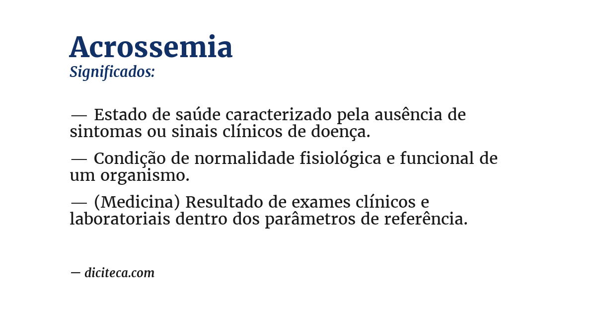 Significado de acrossemia