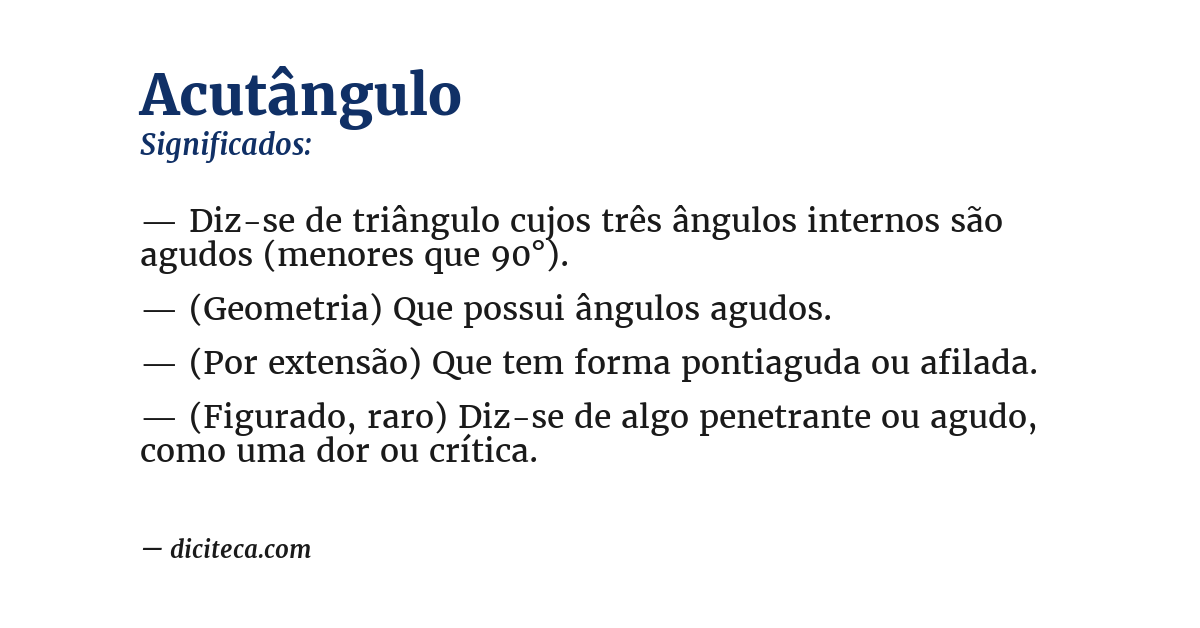 Significado de acutângulo