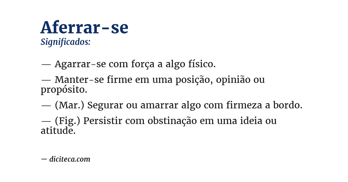 Significado de aferrar-se