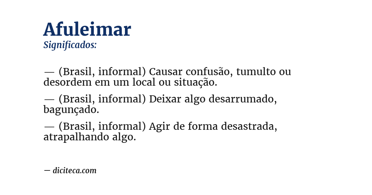 Significado de afuleimar