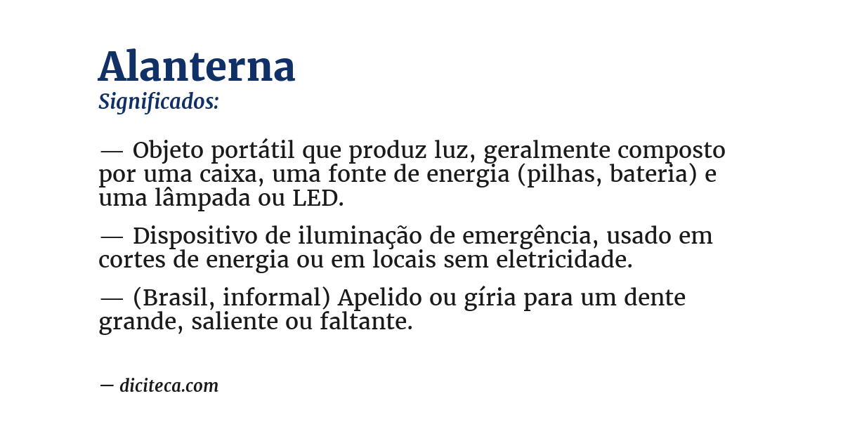 Significado de alanterna