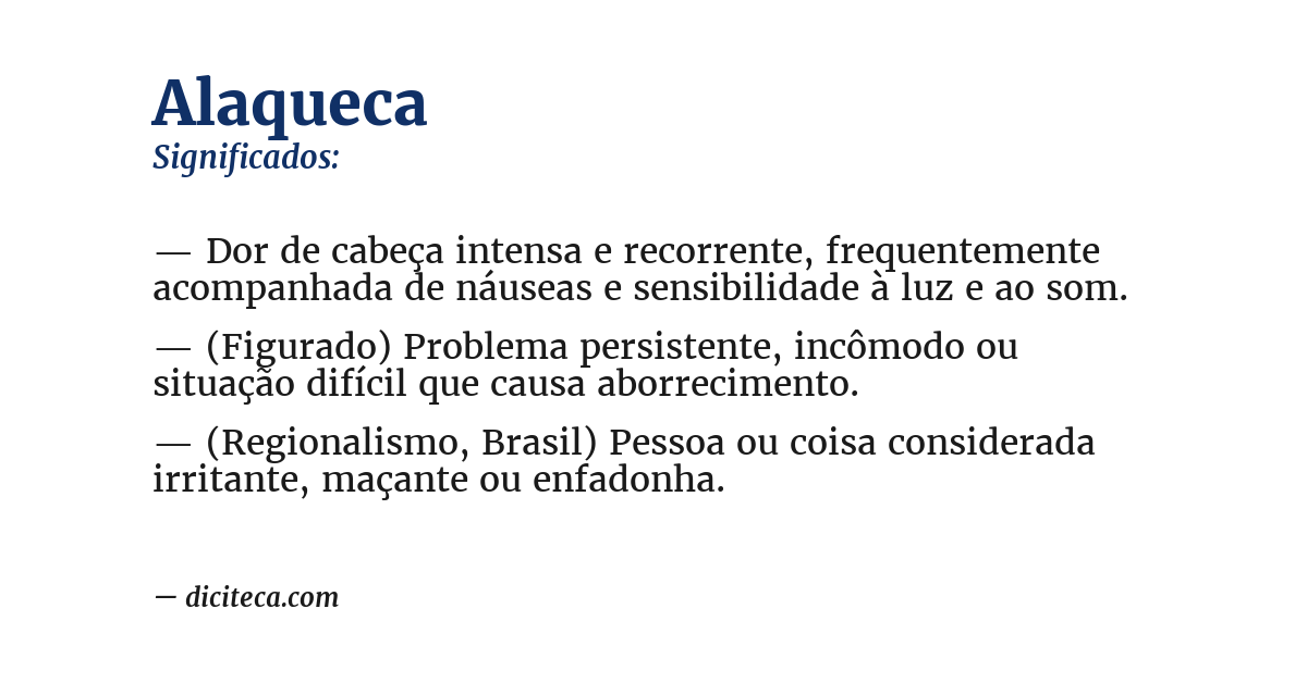 Significado de alaqueca