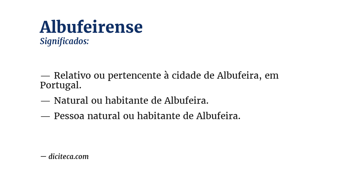 Significado de albufeirense