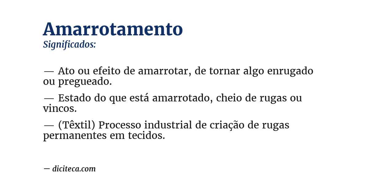 Significado de amarrotamento