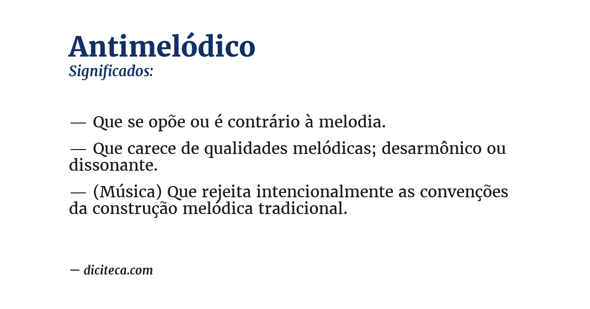 Significado de antimelódico