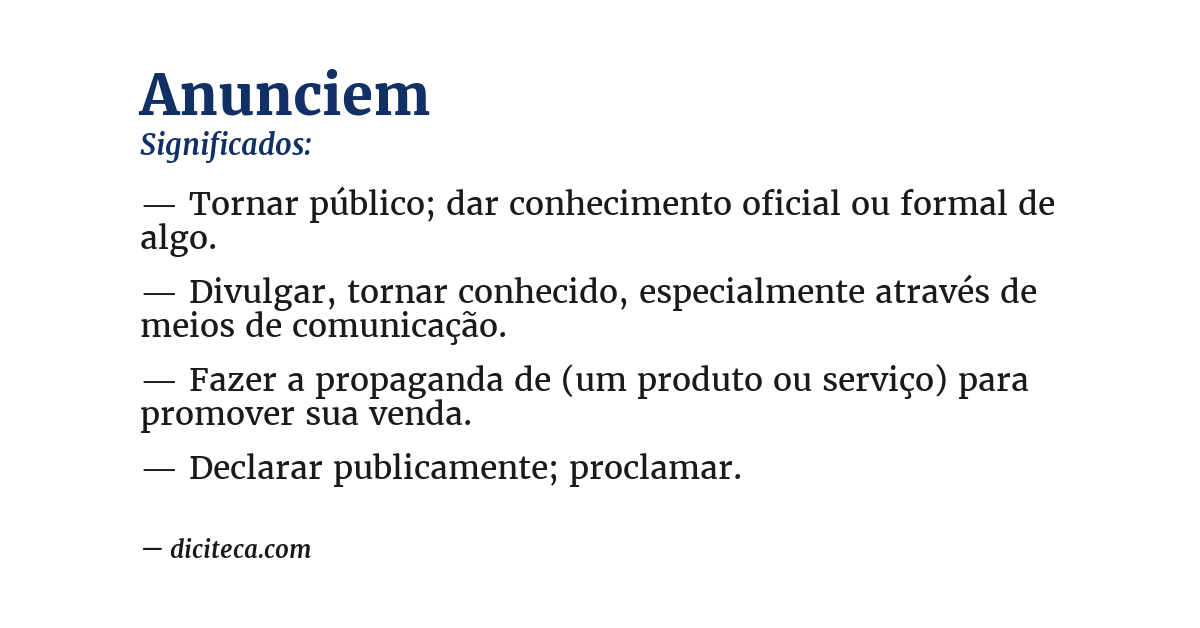 Significado de anunciem
