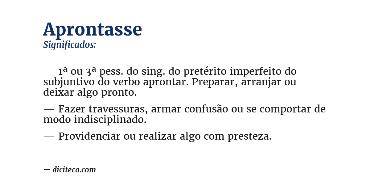 Significado de aprontasse