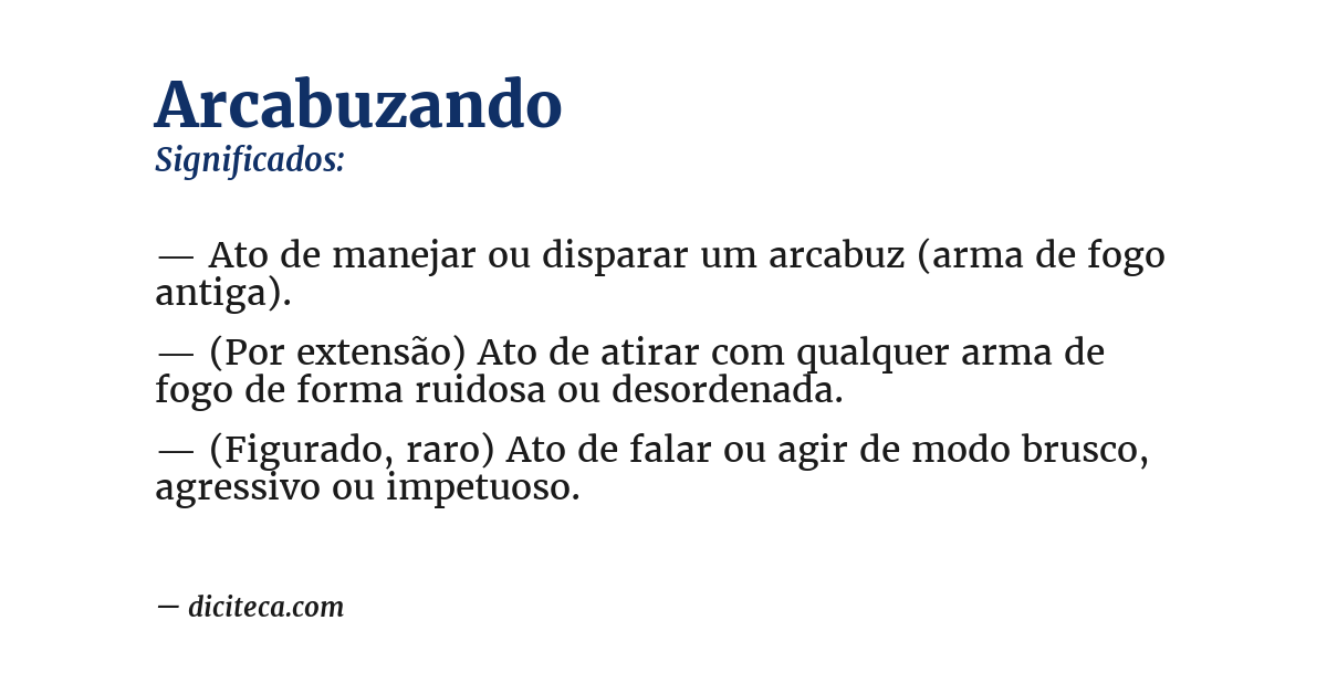 Significado de arcabuzando