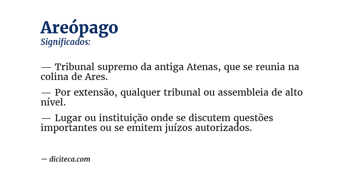 Significado de areópago