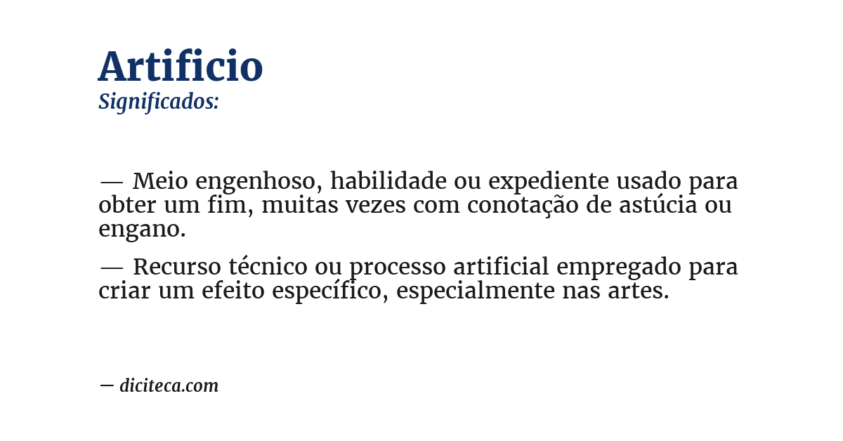 Significado de artificio