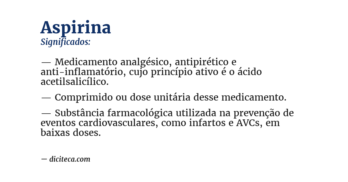Significado de aspirina