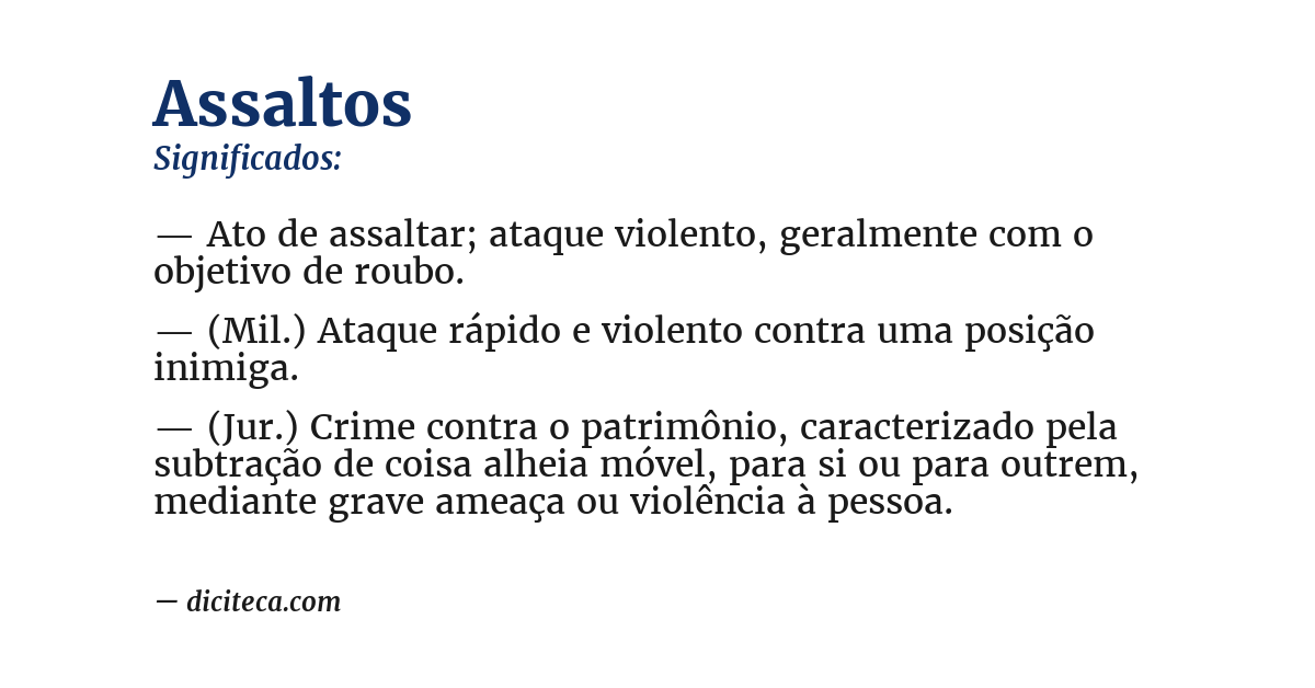 Significado de assaltos