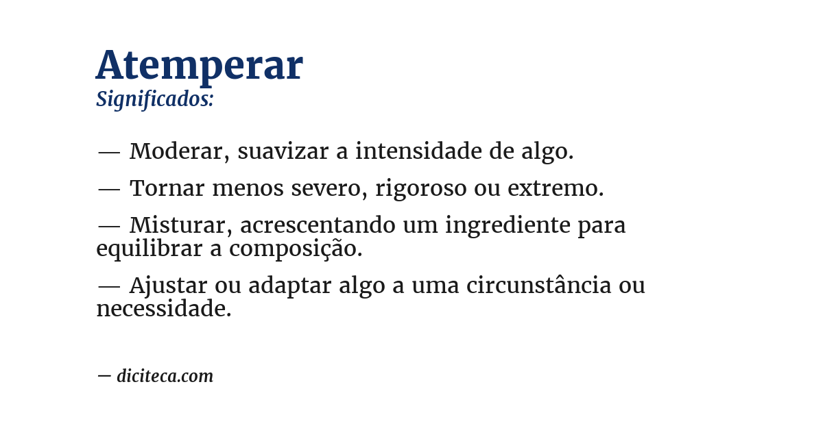 Significado de atemperar