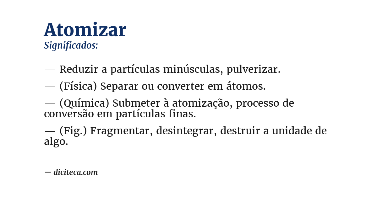 Significado de atomizar