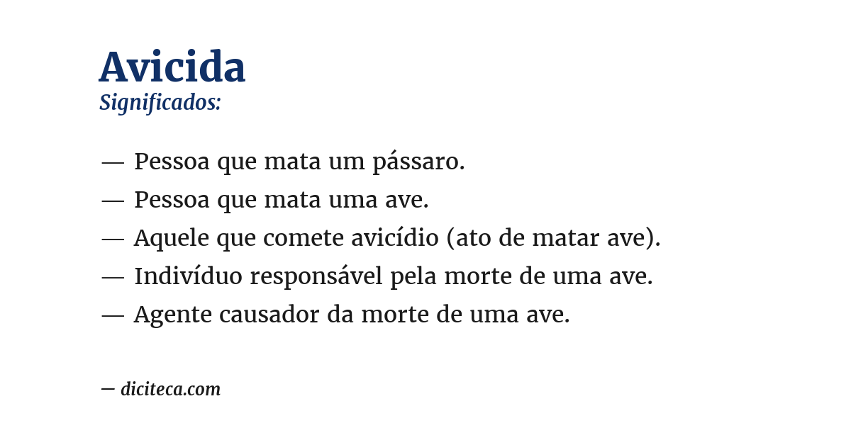 Significado de avicida