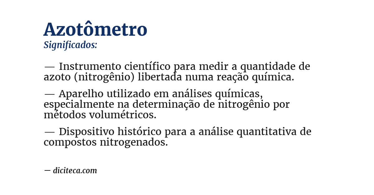 Significado de azotômetro
