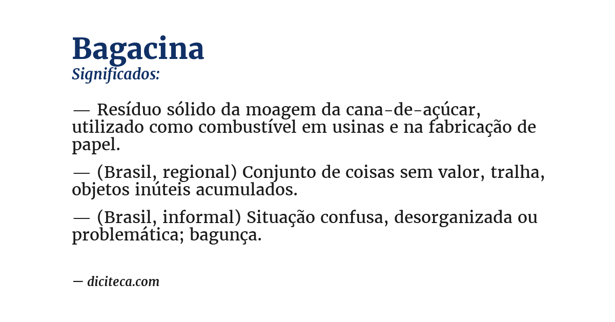 Significado de bagacina