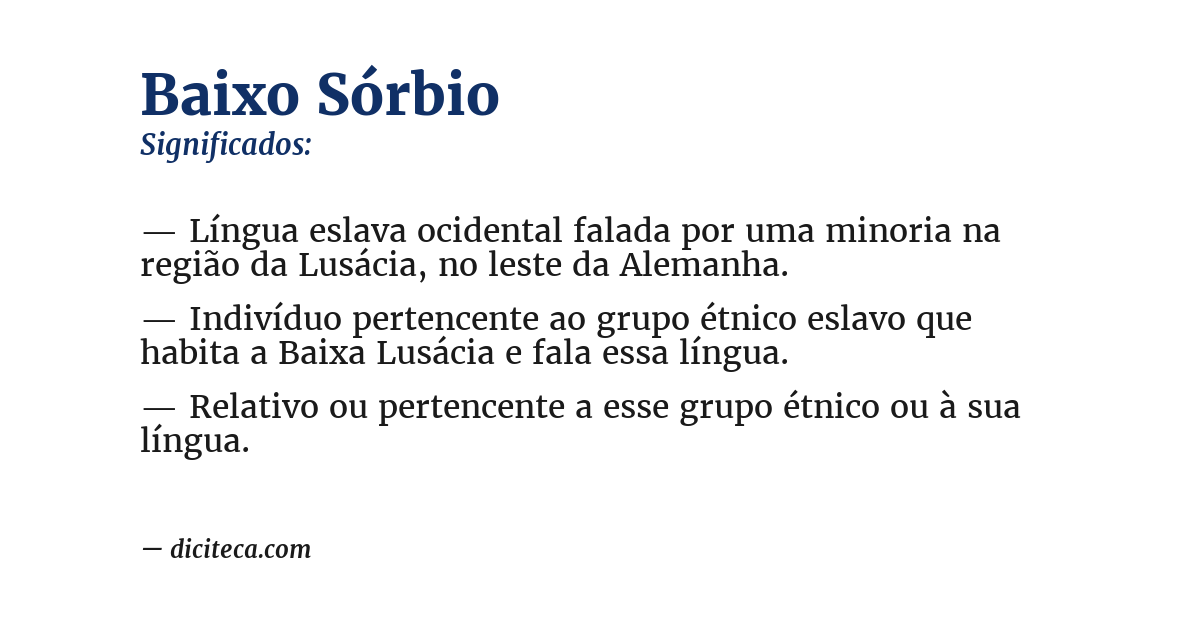 Significado de baixo sórbio