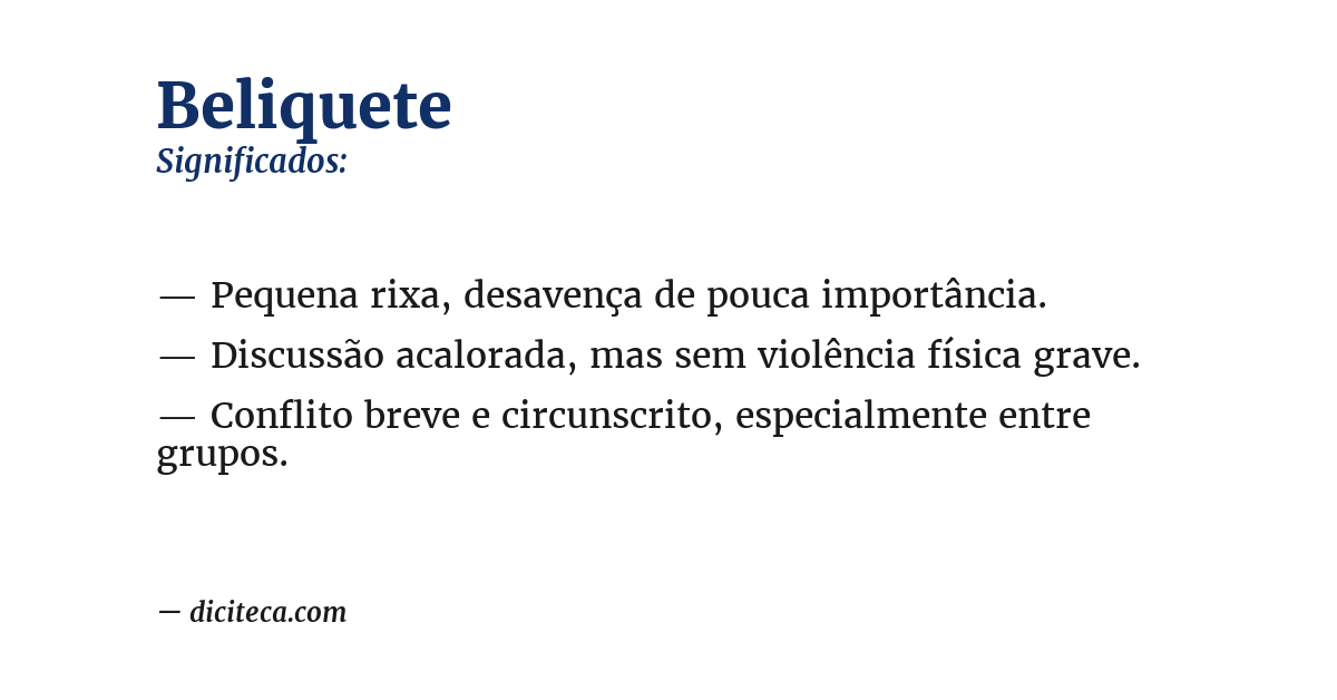 Significado de beliquete