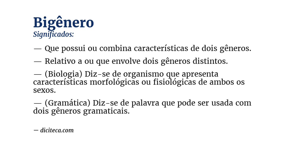 Significado de bigênero