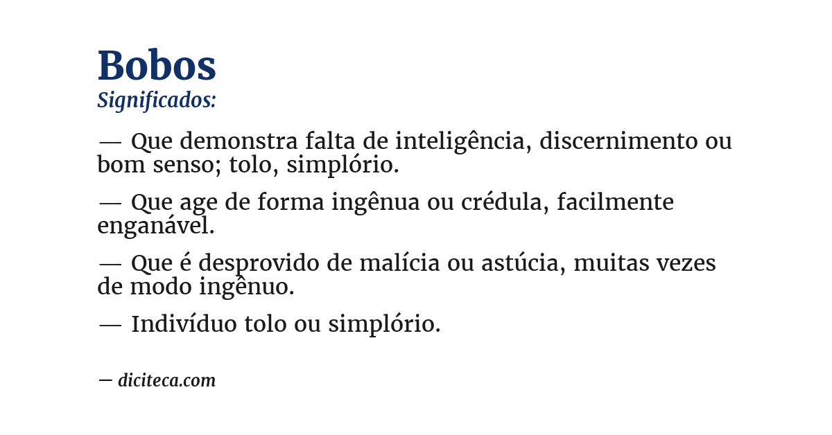 Significado de bobos