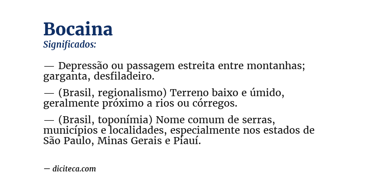 Significado de bocaina