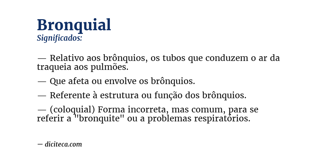 Significado de bronquial