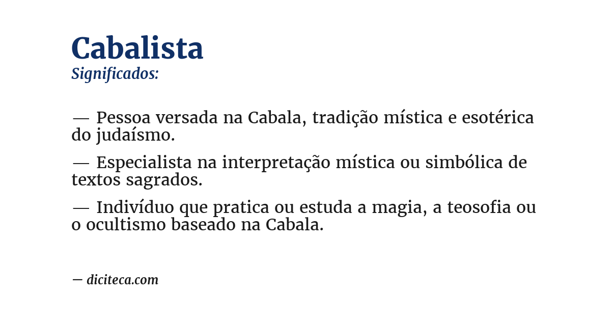 Significado de cabalista
