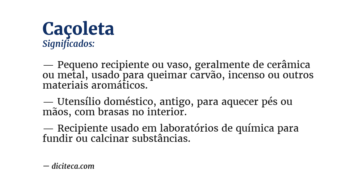 Significado de caçoleta