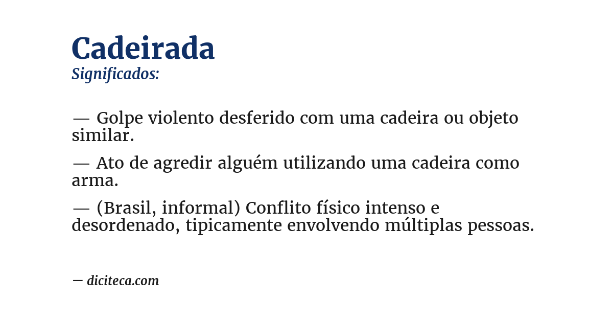 Significado de cadeirada