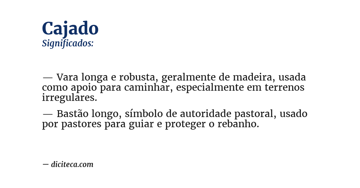 Significado de cajado