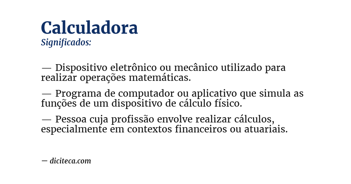 Significado de calculadora